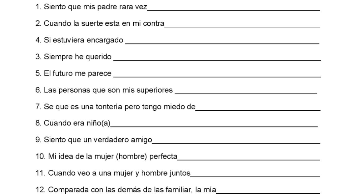 Test de Frases Incompletas de Sacks